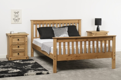 Image: 6928 - Monaco Double Bed High - Waxed